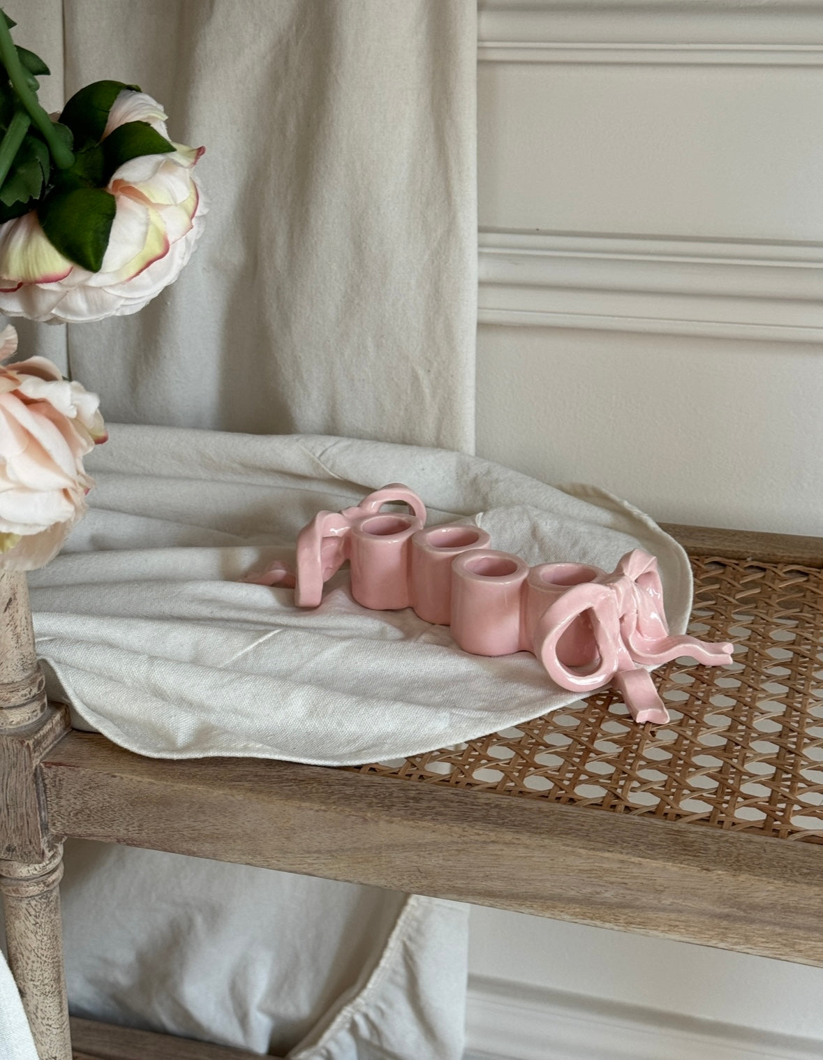 Bow on four candle holder