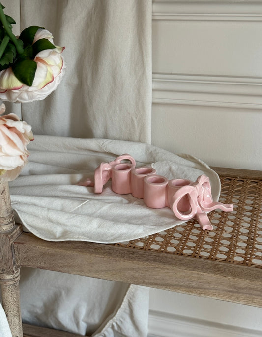 Bow on four candle holder